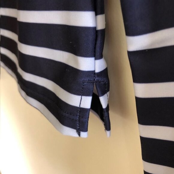 GAP Zip Rash Guard White Navy Stripe Long Sleeve Girl L - Picture 6 of 16